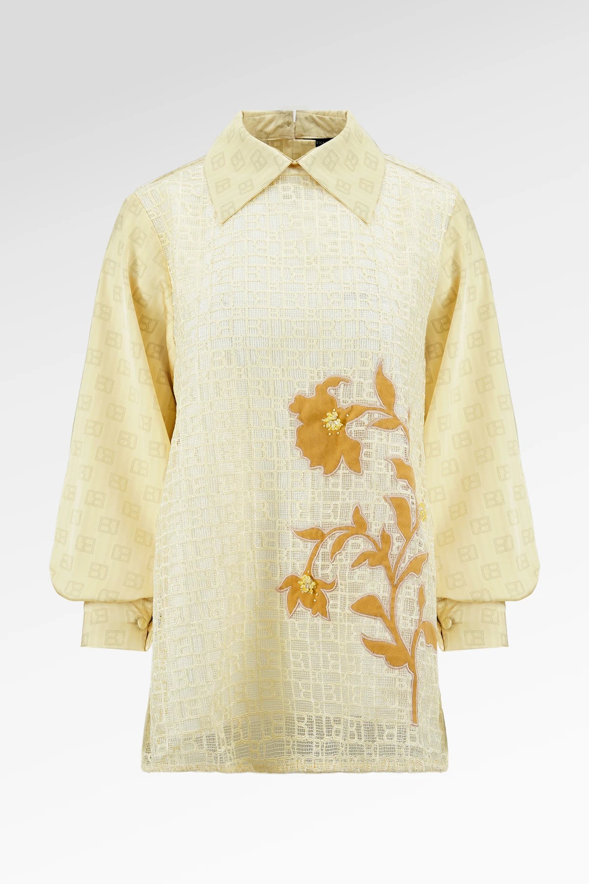 The Monogram Embroidery Blouse - Yuzu